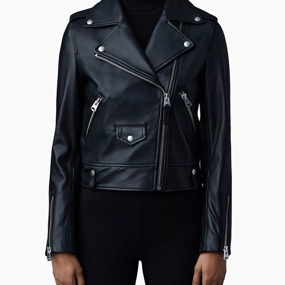 Mackage Black Leather Biker Jacket - Picture 7 of 9